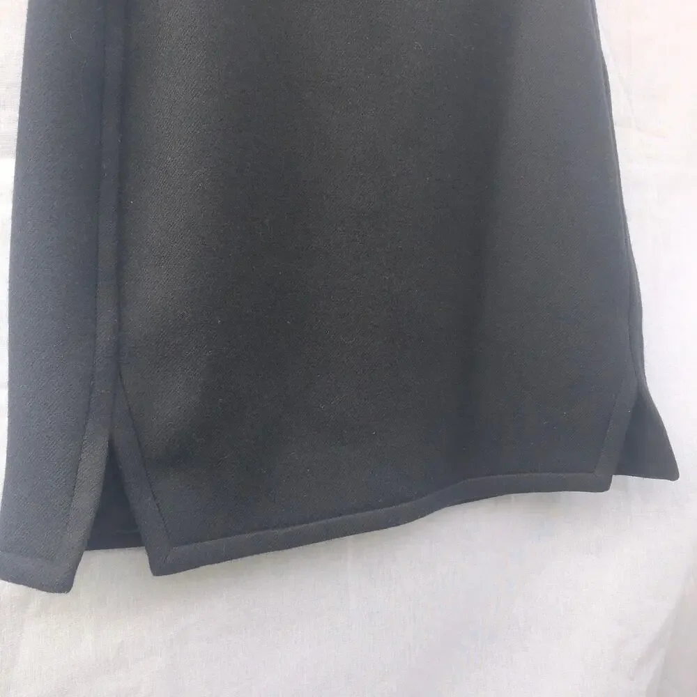 J. Crew Skirt Double Front Notch Wool Mini Black Dark Academia Preppy 00